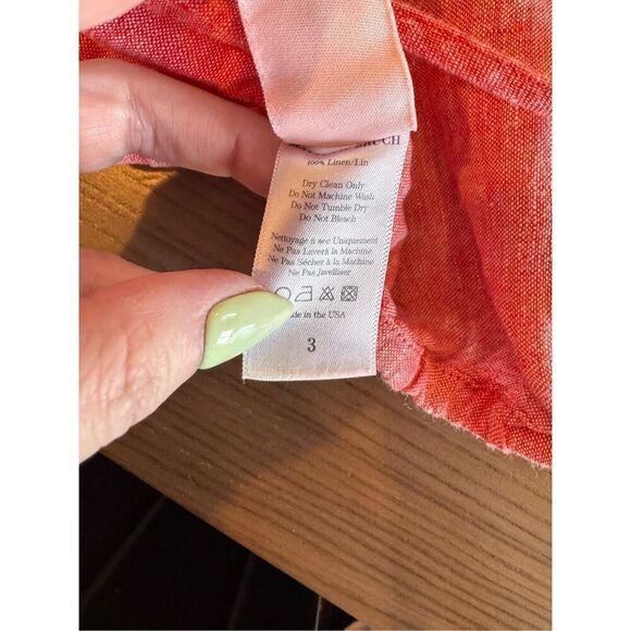 Matthew Bruch Red 100% Linen Vest With Triangle Top Size Medium Revolve - Picture 7 of 7